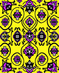Vibrant Purple Black Yellow Geometric Forms Rug