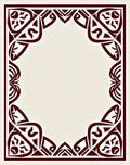 Deep Red Interlocking Geometric Frame Rug