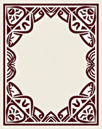 Deep Red Interlocking Geometric Frame Rug