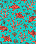 Coral Fish Starfish Undersea Whimsy Rug