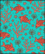 Coral Fish Starfish Undersea Whimsy Rug