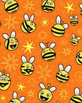 Happy Yellow Bee Starburst Orange Rug