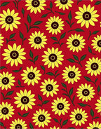 Radiant Yellow Sunflower Red Field Rug