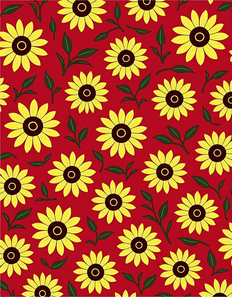 Radiant Yellow Sunflower Red Field Rug