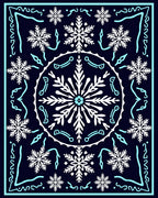 Dark Navy Snowflake Medallion Rug