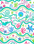 Funky Whimsical Sea Creature Swirls Rug