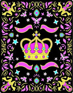 Bold Pink Yellow Crown Starburst Rug