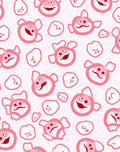 Pink Whimsical Cartoon Faces Rug