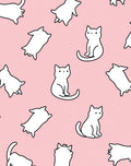 Charming White Cats Pink Background Rug
