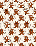 Brown Teddy Bear Whimsical Swirls Rug