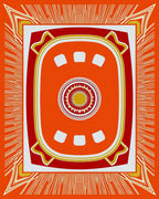 Vibrant Sunburst Geometric Medallion Rug