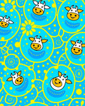 Fun Blue Yellow Cow Circles Rug