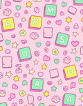 Fun Pink Alphabet Blocks Star Hearts Rug