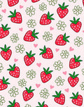 Sweet Red Strawberry Pink Hearts Flowers Rug