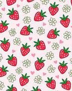 Sweet Red Strawberry Pink Hearts Flowers Rug