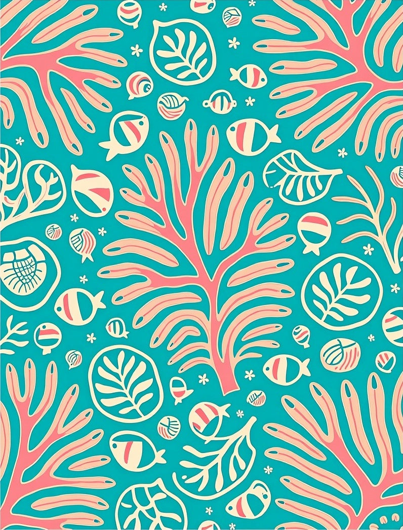 Coral Reef Fish And Foliage Rug