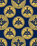 Golden Double Headed Eagle Round Medallion Rug