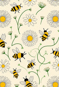 Yellow Bee Daisy Garden Rug