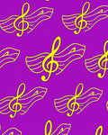Vibrant Purple Yellow Treble Clef Waves Rug