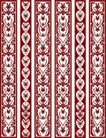 Crimson White Vertical Botanical Stripe Rug
