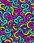 Vibrant Retro Swirl Abstract Rug