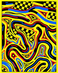 Bold Yellow Checkerboard Flow Rug