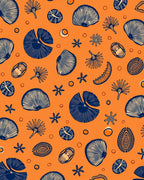 Orange Ocean Shell Scatter Rug