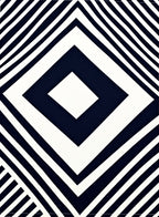 Bold Navy White Geometric Diamond Rug