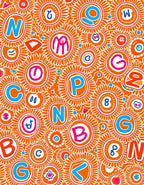 Orange Sunflower Alphabet Explosion Rug