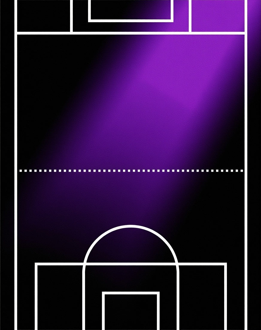 Radiant Purple Gradient Court Lines Rug
