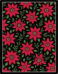 Crimson Poinsettia Bloom Arrangement Rug