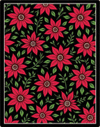 Crimson Poinsettia Bloom Arrangement Rug