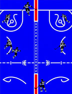Blue hockey players on ice Rug