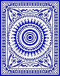 Cobalt Blue Radial Medallion Mandala Rug