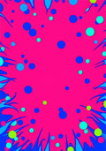 Vibrant Pink Teal Blue Circles Rug