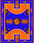 Bold Orange Royal Basketball Court Rug