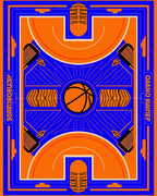 Bold Orange Royal Basketball Court Rug