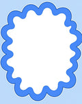 Blue Cloud Border Scalloped Rug