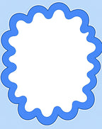 Blue Cloud Border Scalloped Rug