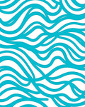 Turquoise Abstract Wavy Lines Rug