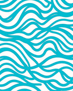 Turquoise Abstract Wavy Lines Rug