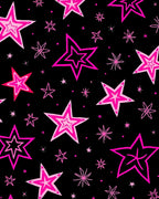 Bold Pink Starburst Night Sky Rug