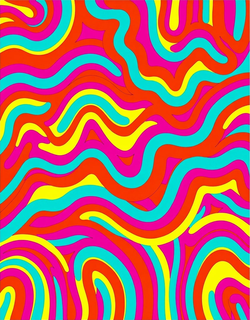 Vibrant Retro Swirl Abstract Rug