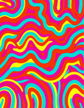 Vibrant Retro Swirl Abstract Rug
