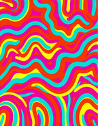 Vibrant Retro Swirl Abstract Rug