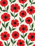 Elegant Red Poppy Floral Arrangement Rug