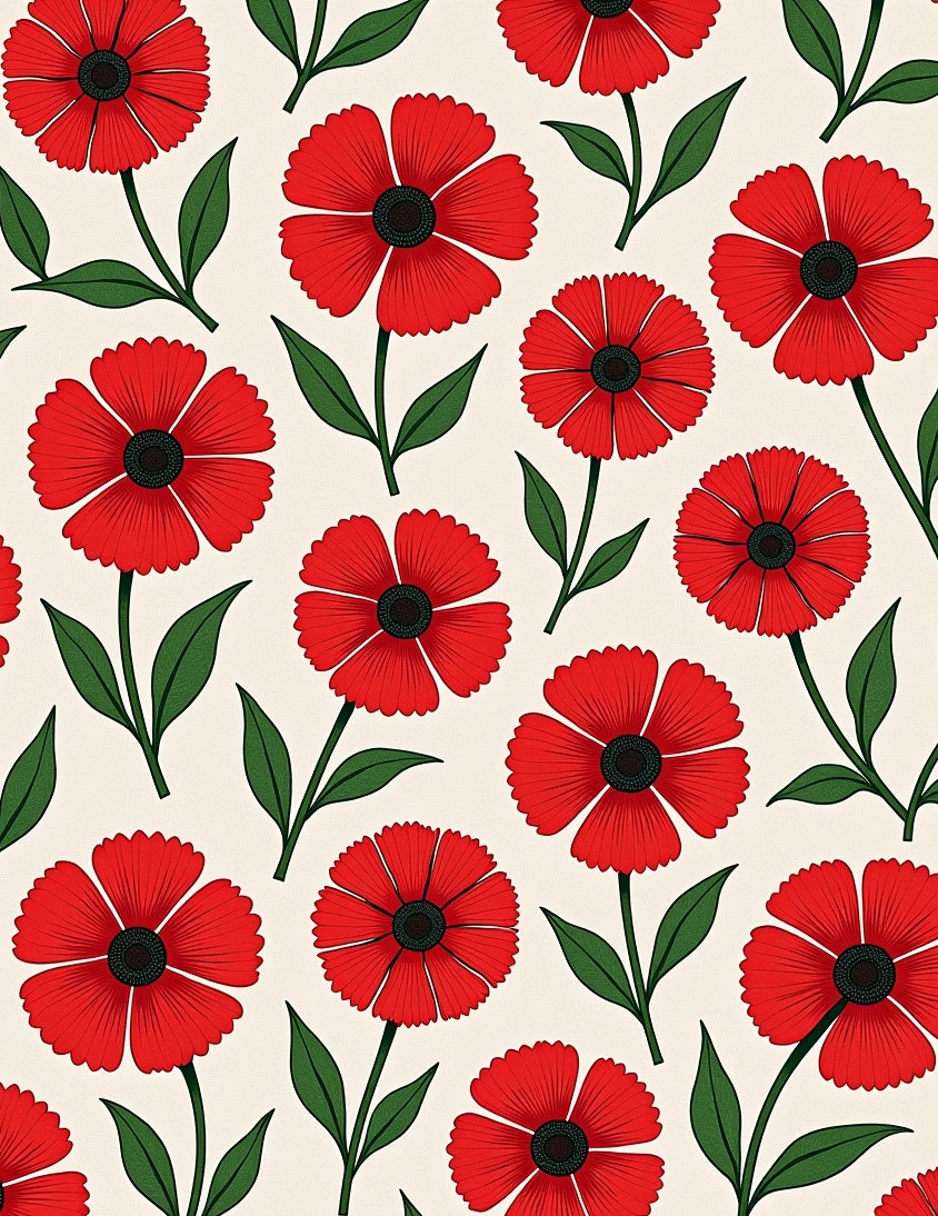 Elegant Red Poppy Floral Arrangement Rug