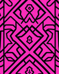 Bubblegum Pink Op Art Geometric Maze Rug