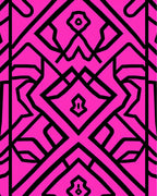 Bubblegum Pink Op Art Geometric Maze Rug