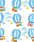 Whimsical Hot Air Balloon Adventure Rug